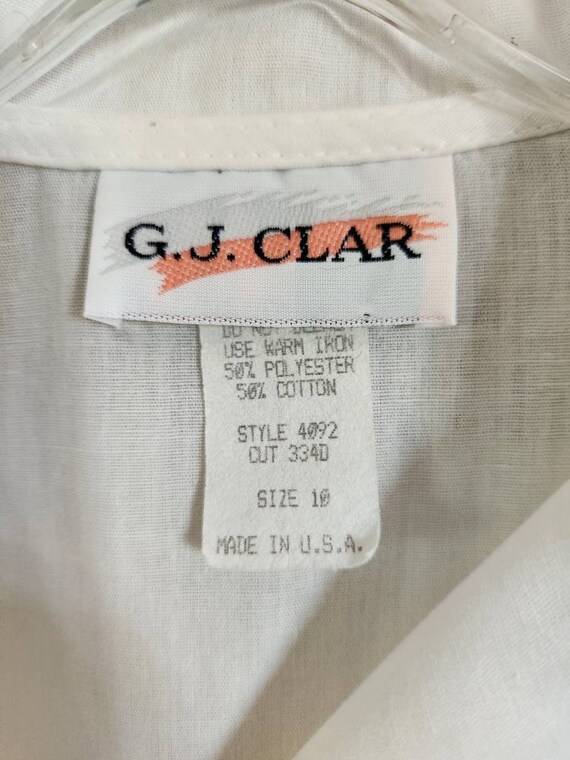Vintage GJ Clar Blouse | White Short Sleeve Blous… - image 6