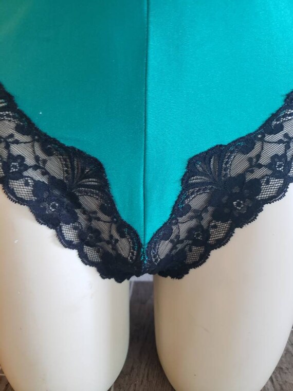 Vintage Sexy Teddy by Guy Laroche | Teal and Blac… - image 6