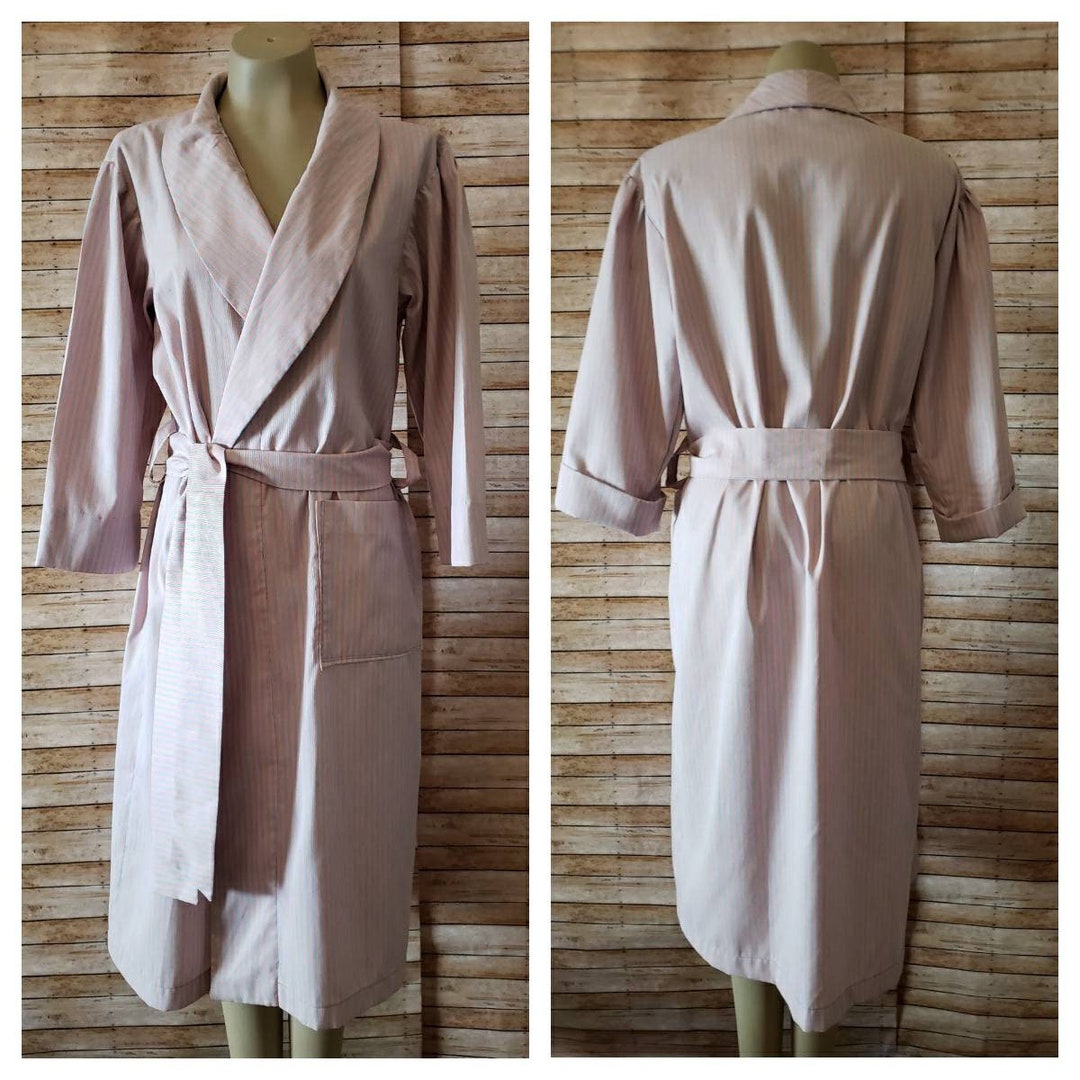 Hand Made Robe Vintage Ladies Robe Hand Made Long Belted Robe Striped - Etsy