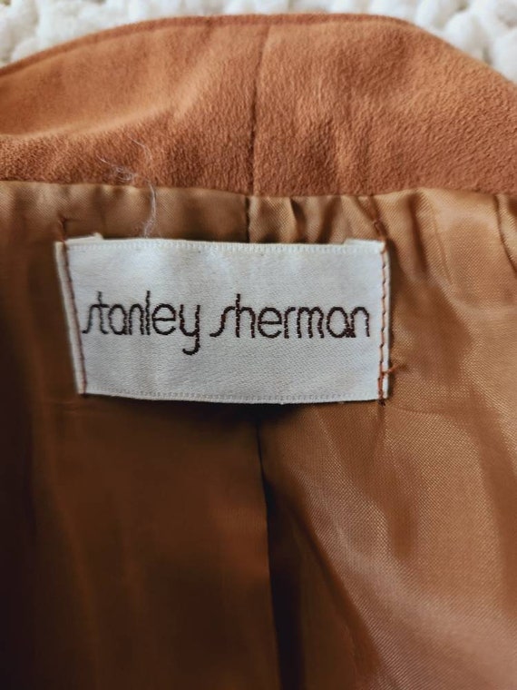 Stanley Sherman Faux Suede Skirt Suit | Light Bro… - image 7