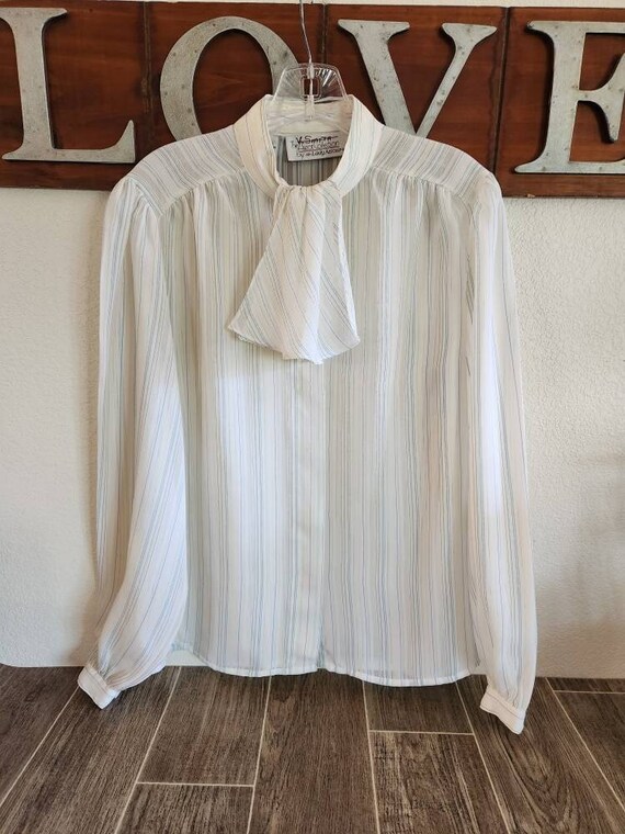 Vintage Striped Blouse With Ascot | Ascot Collecti