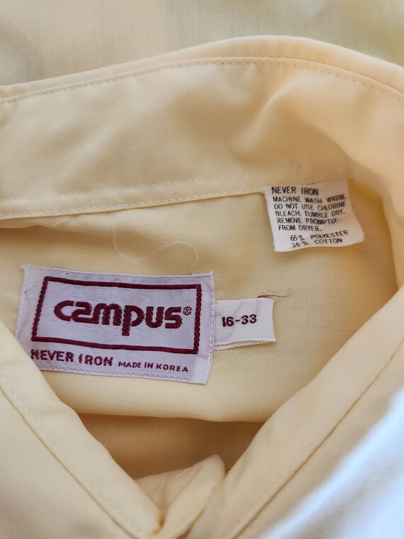 Vintage Yellow Men's Long Sleeve Shirt by Campus … - image 4