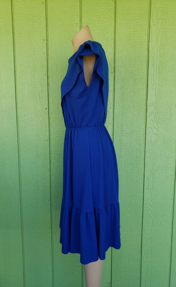 Vintage 1970's Peasant Style Dress | Blue Day Dre… - image 8