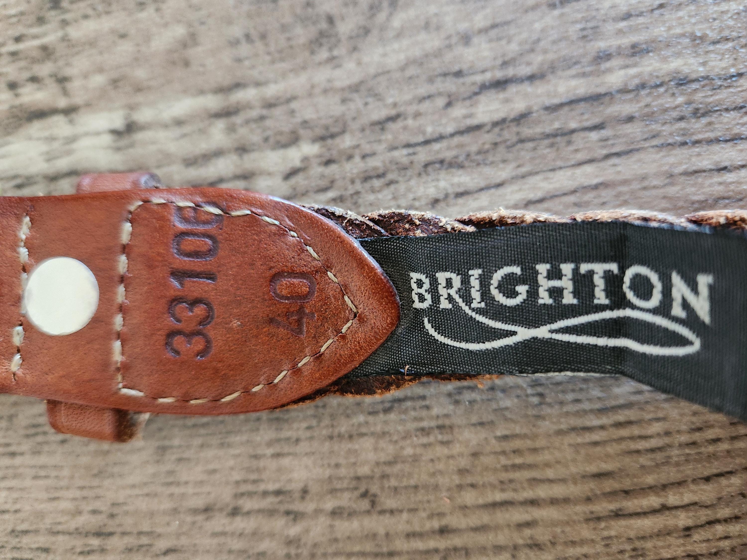 Vintage Brighton Brown Braided Leather Belt With Brass  display picture 3
