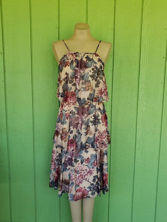 Vintage 1970's Tiered Floral Sundress by Milson o… - image 1