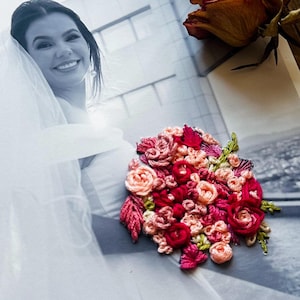 Custom Handmade Photo bouquet Embroidery
