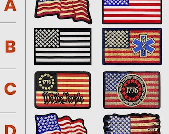Toppa ricamata con bandiera americana, toppa con bandiera americana, toppa stirabile, toppa tattica, toppa in velcro, toppa per giacca, toppe ricamate con bandiere americane