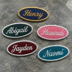 Custom Embroidered Name Patch, Custom Embroidered Name Tag, Personalized Name Patch for Backpacks, Hats, Jackets, Iron On & Sew On