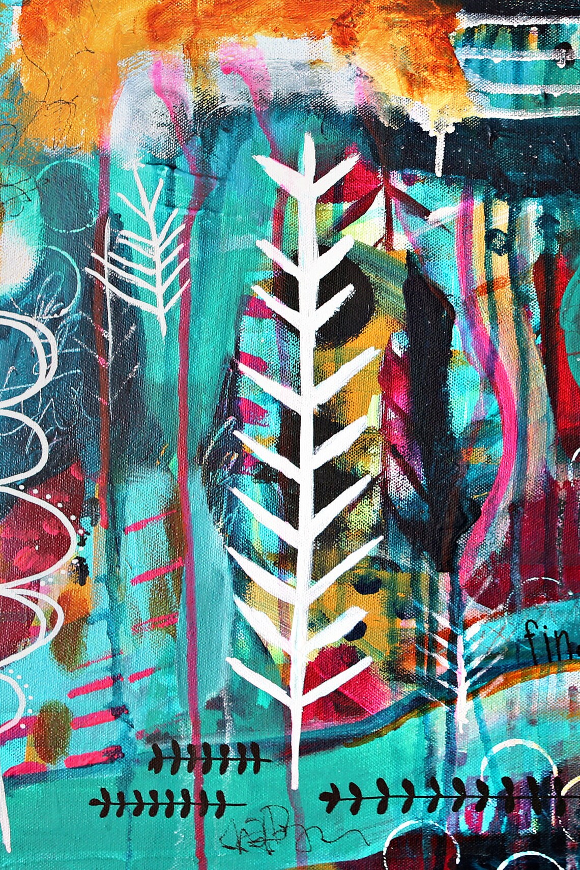 Mixed Media Art Print Botanical Art Print Abstract Collage Etsy