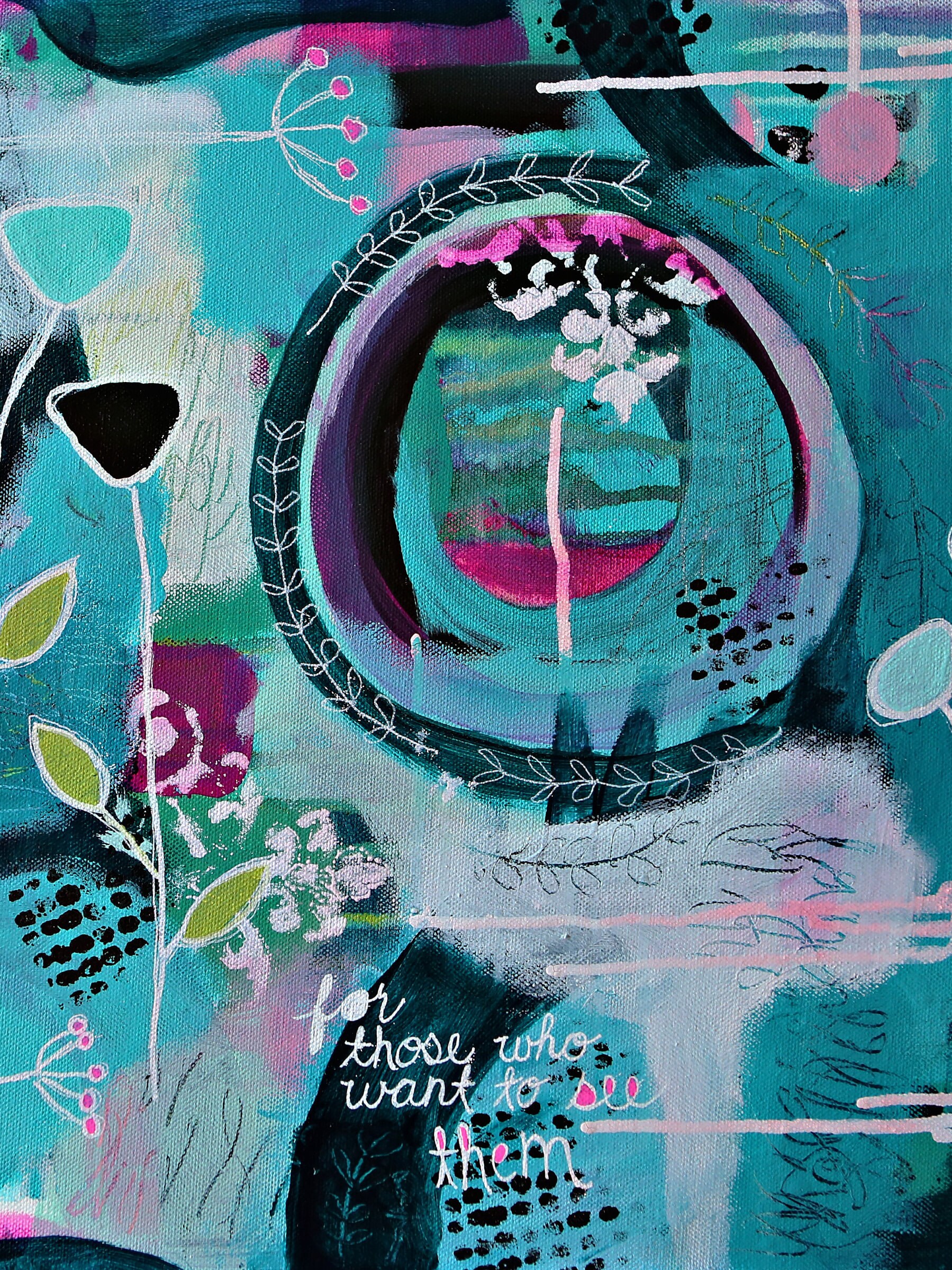 Abstract Art Print Botanical Mixed Media Collage Flower Etsy