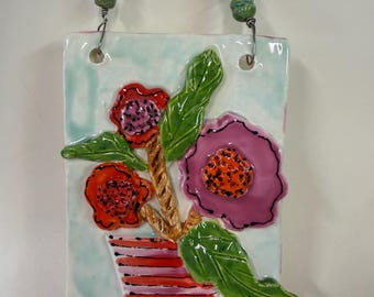 Ceramic Flower Wall Art