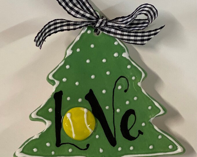 Love Tennis Christmas Tree Ornament Etsy