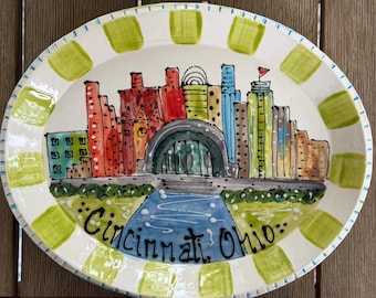Cincinnati Skyline cityscape Plate