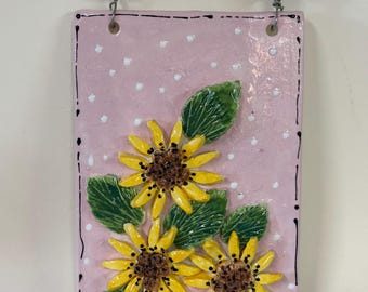 Ceramic Flower Wall Art