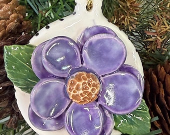 Handbuilt Clay Flower ornament
