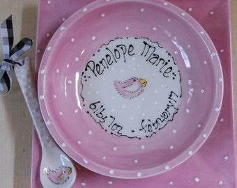 Personalized Baby Bowl, Spoon & Plate Set