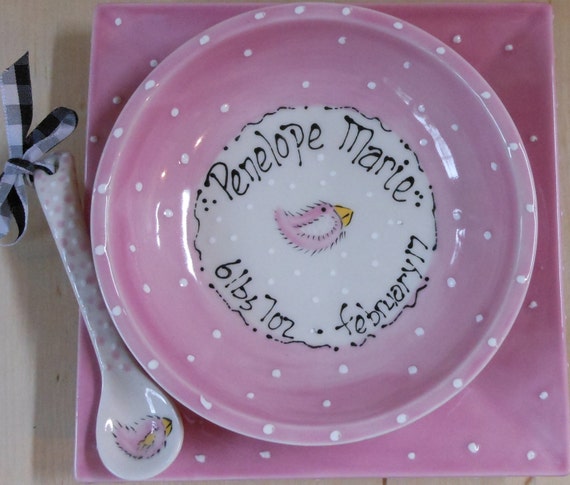 personalized baby plate set