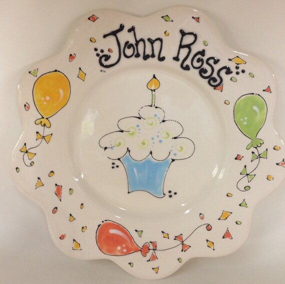 Items similar to Ceramic Birthday Plate on Etsy