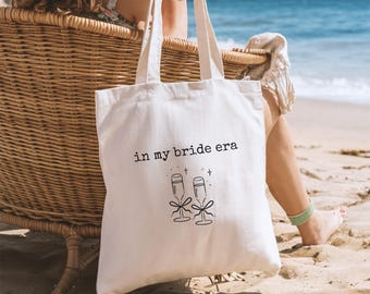In My Bride Era Tote Bag, Bride To Be Gift, Wedding Day Accessories, Engagement Gift for Her, Bachelorette Party Favor