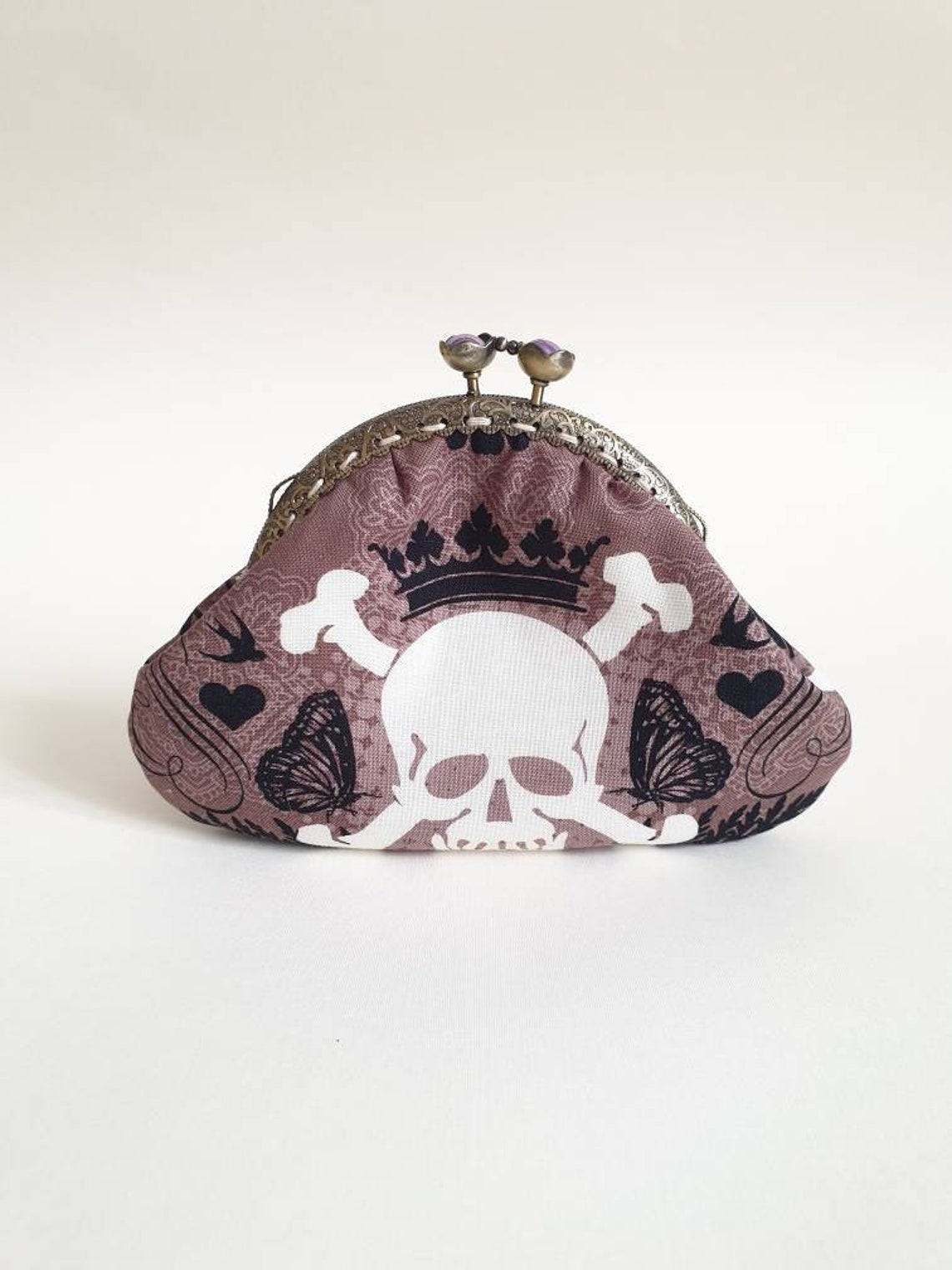 Skull purse skull printed skeleton pouch gothic coin purse Etsy
