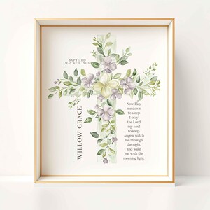 Impression de baptême fille, cadeau de baptême personnalisé, cadeau de baptême catholique filleule, cadeau marraine prière imprimable, carte de verset de baptême