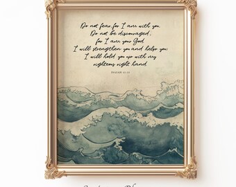 Isaiah 41:10 Scripture Ocean Waves Print (Digital Download)