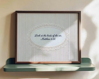 Matthew 6:26 Print - Printable Kids Room Bible Verse, Birds Of The Air Scripture Wall Art
