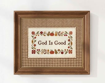 Fall God Is Good Print: Christian Scripture Decor, Cottagecore Bible Verse Printable