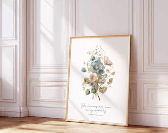 Lamentations 3:23 Wall Art, His Mercies Are New Every Morning Print, Floral Bible Verse scripture, Christian Vintage Botanical painting