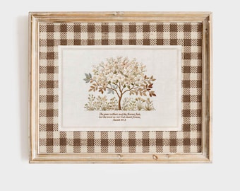 Isaiah 40:8 Wall Art - Autumn Bible Verse Poster Download, Farmhouse Fall Beige Brown Christian Print