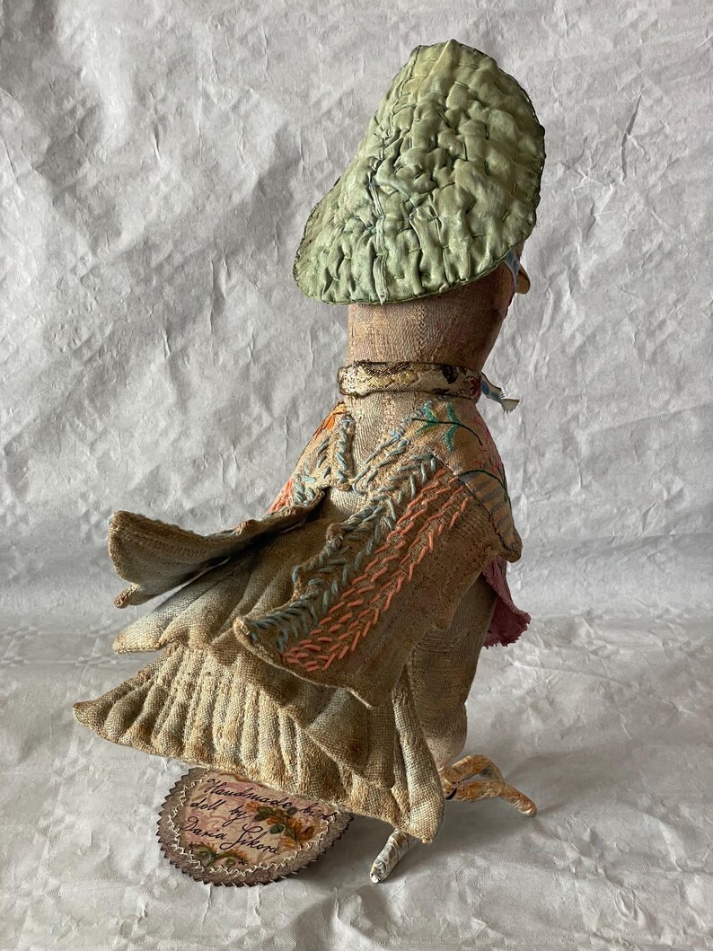 Matilde Textile Art Bird. Hand Made Artistic Bird, Personaalized Bird