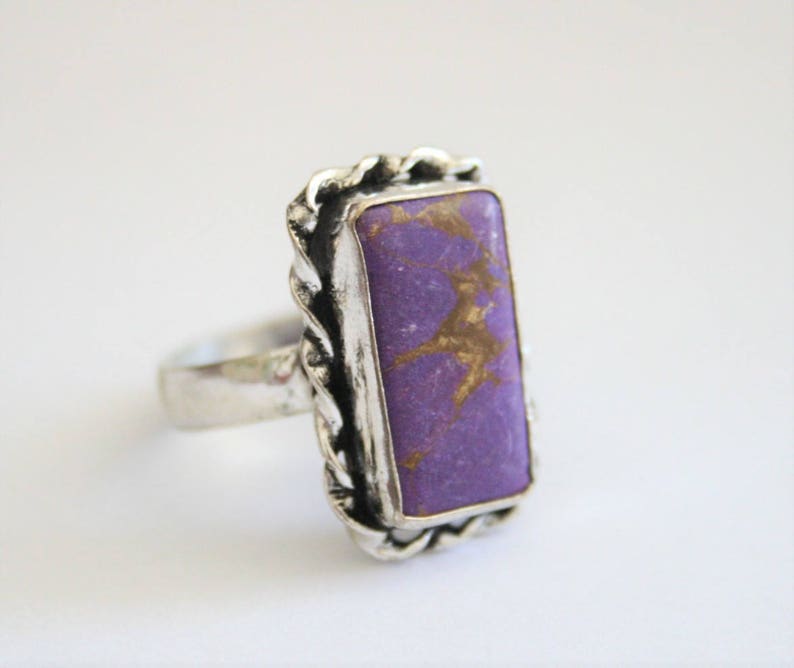 Vintage purple ring US size 7 34 ring Purple stone ring Sterling silver ring UK size P ring Vintage jewellery