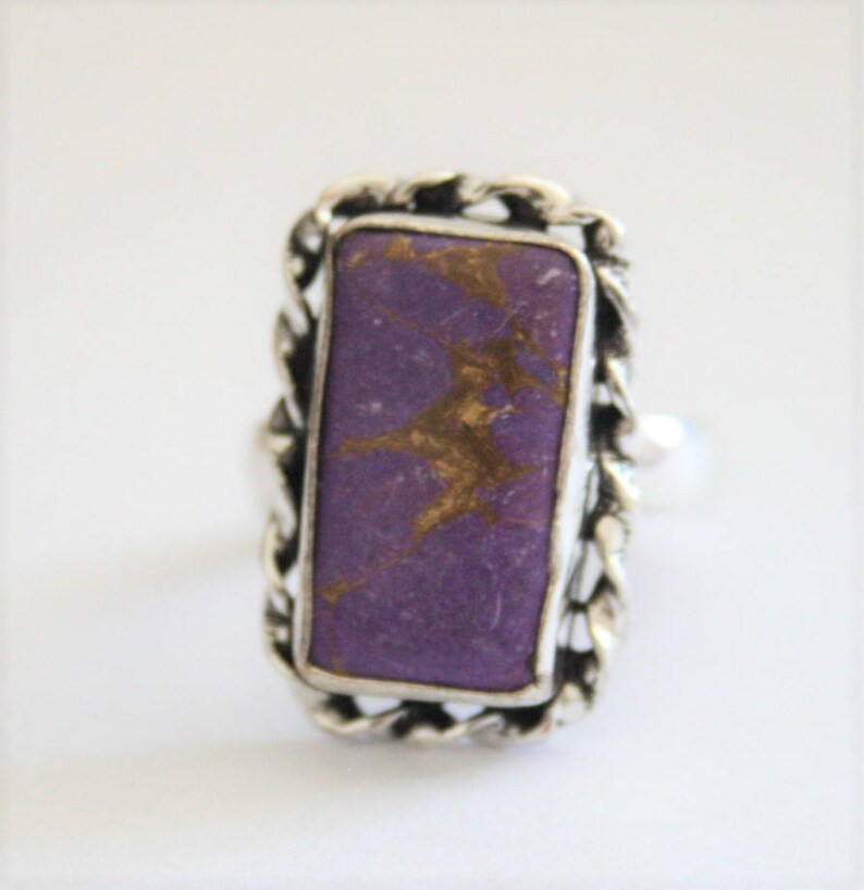 Vintage purple ring US size 7 34 ring Purple stone ring Sterling silver ring UK size P ring Vintage jewellery