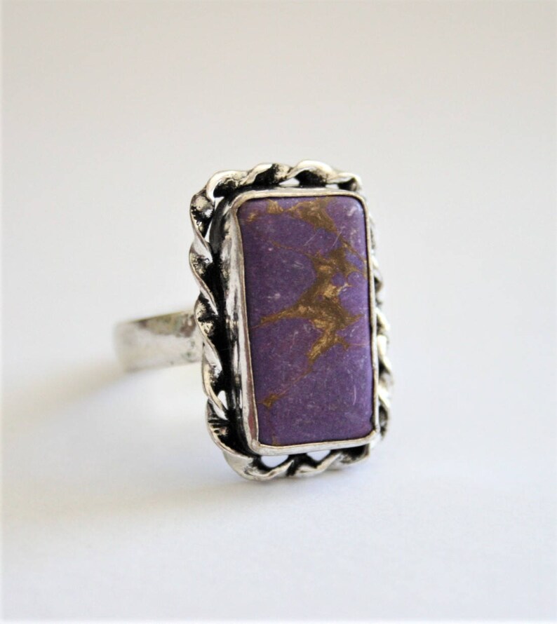 Vintage purple ring US size 7 34 ring Purple stone ring Sterling silver ring UK size P ring Vintage jewellery