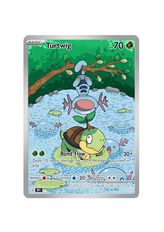 Holographic Turtwig & Wooper Fan Art Card - Etsy