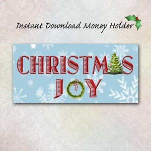 Monedero navideño, billetera para dinero, alegría navideña, corona para árbol, bricolaje, descarga instantánea, efectivo, cheque, tarjeta de regalo, dinero, botín