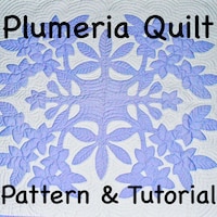 Pineapples and Plumeria Quilt Pattern. Finishes at 64