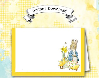 Peter Rabbit Place Cards, Beatrix Potter, Easter Dinner, Colored Eggs, Seating Cards, Table Numbers, DIY Printable Instant Download