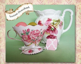 teacup template etsy
