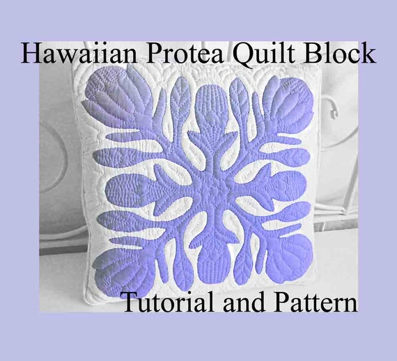 hawaiian protea quilt block hawaiian quilting pattern and etsy