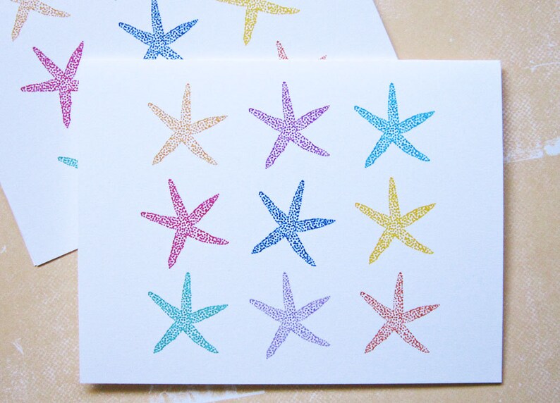 Starfish Note Cards Tropical Vow Renewal Set of Ten Wedding Thank You Beach Wedding Starfish Thank You Sea Star Beach Stationery