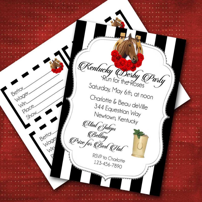 Kentucky Derby Einladung: Run for the Roses, DIY Printable Bild 2