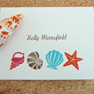 Shell Note Cards, Personalized Beach Note Cards, Monogrammed/beach ...