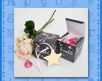 Chalkboard Party Favor Box Twinkle Twinkle Little Star, Baby Shower, Anniversaire d'enfant, DIY Imprimable, Invitation assortie, Tombola de couches,