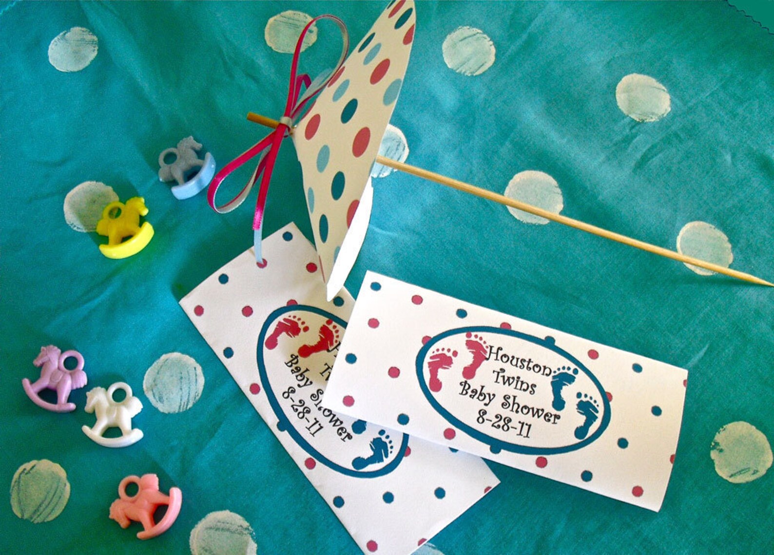 DIY Baby Shower Umbrellas Polka Dot Pink and Blue Instant Etsy