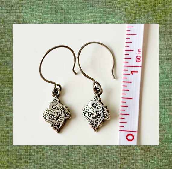 Celtic Dangle Earrings, Silver Celtic Knot With E… - image 3