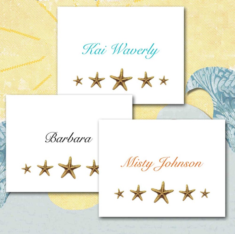 Starfish Note Cards Tropical Vow Renewal Set of Ten Wedding Thank You Beach Wedding Starfish Thank You Sea Star Beach Stationery