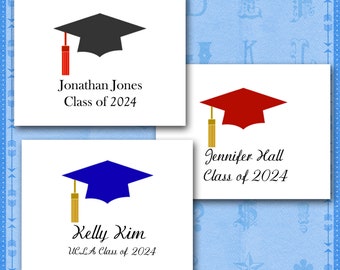 Graduation Note Cards, Personalized, Custom, School Colors, Your Name, School, Class Year, Graduation Thank You, Graduation Party Invitation