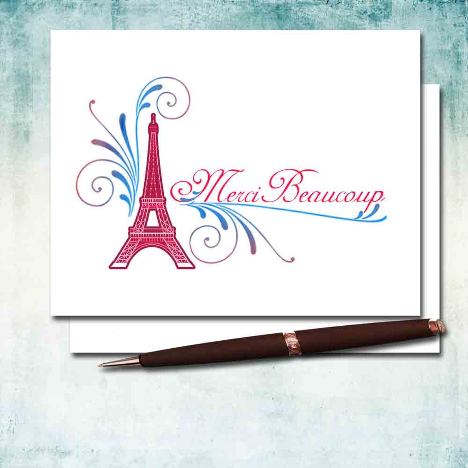 french-eiffel-tower-thank-you-cards-merci-beaucoup-or-thank-etsy
