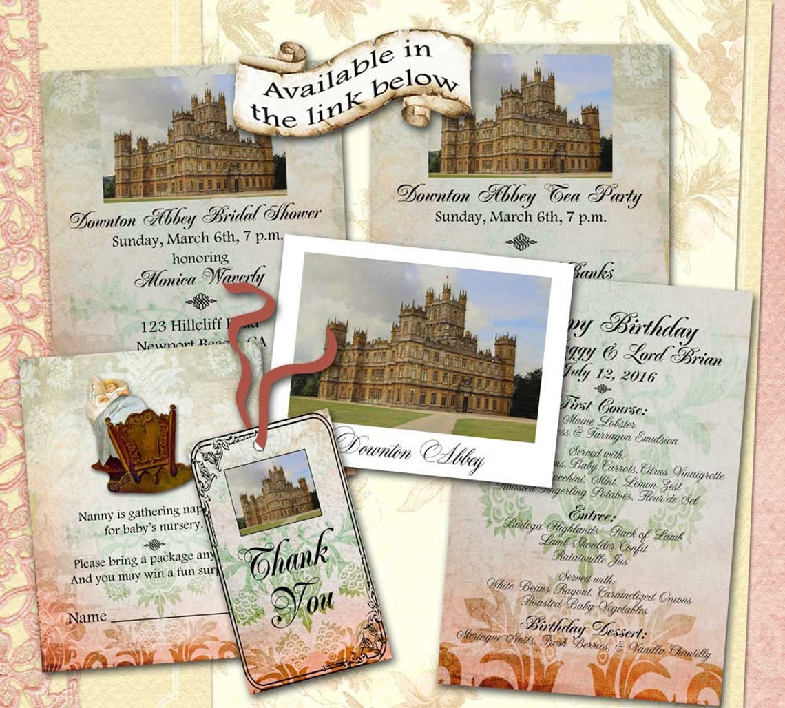 Downton Abbey Invitation DIY Printable Download Downton - Etsy